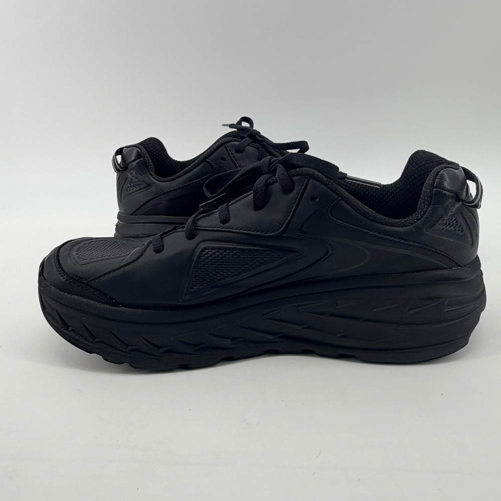 Hoka One One Bondi LTR Mens 11 Triple Black 1019496 BLK Leather Walking - Picture 7 of 9